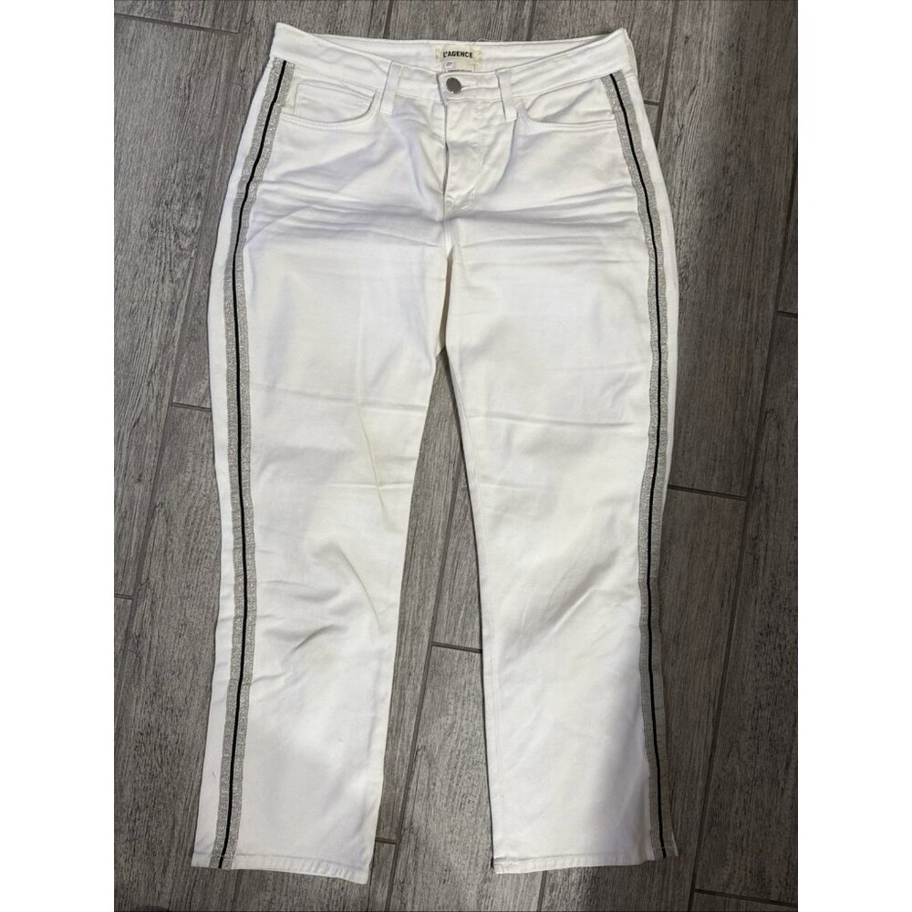 L’AGENCE Nadia High Rise Cropped Jeans – Vintage White – Women's - Size 27